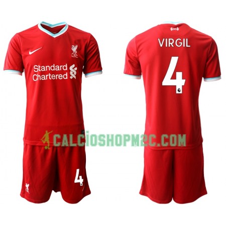 Liverpool Virgil van Dijk 4 Bambino Maglia Prima 2020/2021 Manica Corta (+ Pantaloncini)